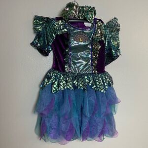 Fantasy Play Dress Peacock Child Size 7-8